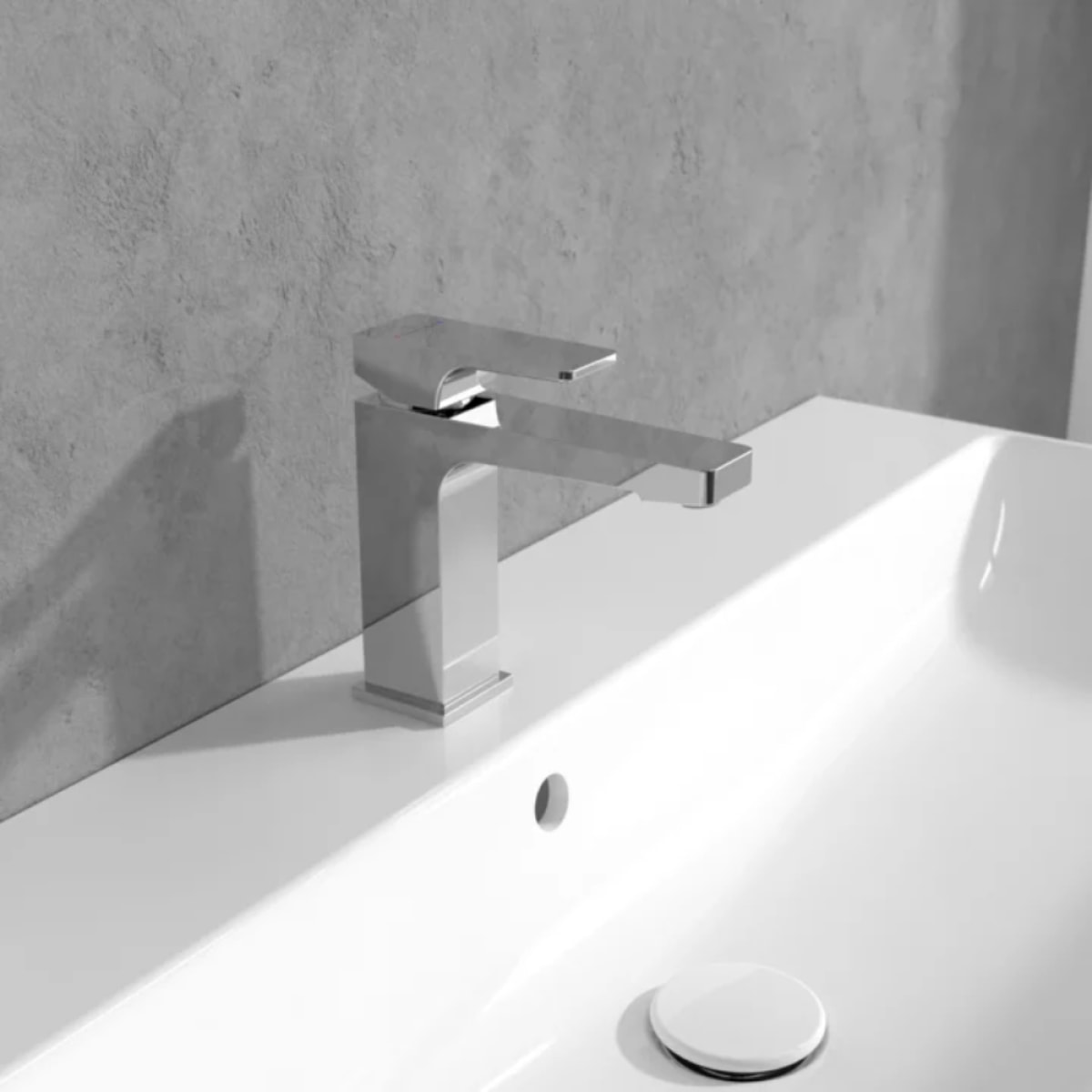 Mitigeur lavabo Architectura Square avec tirette Chrome