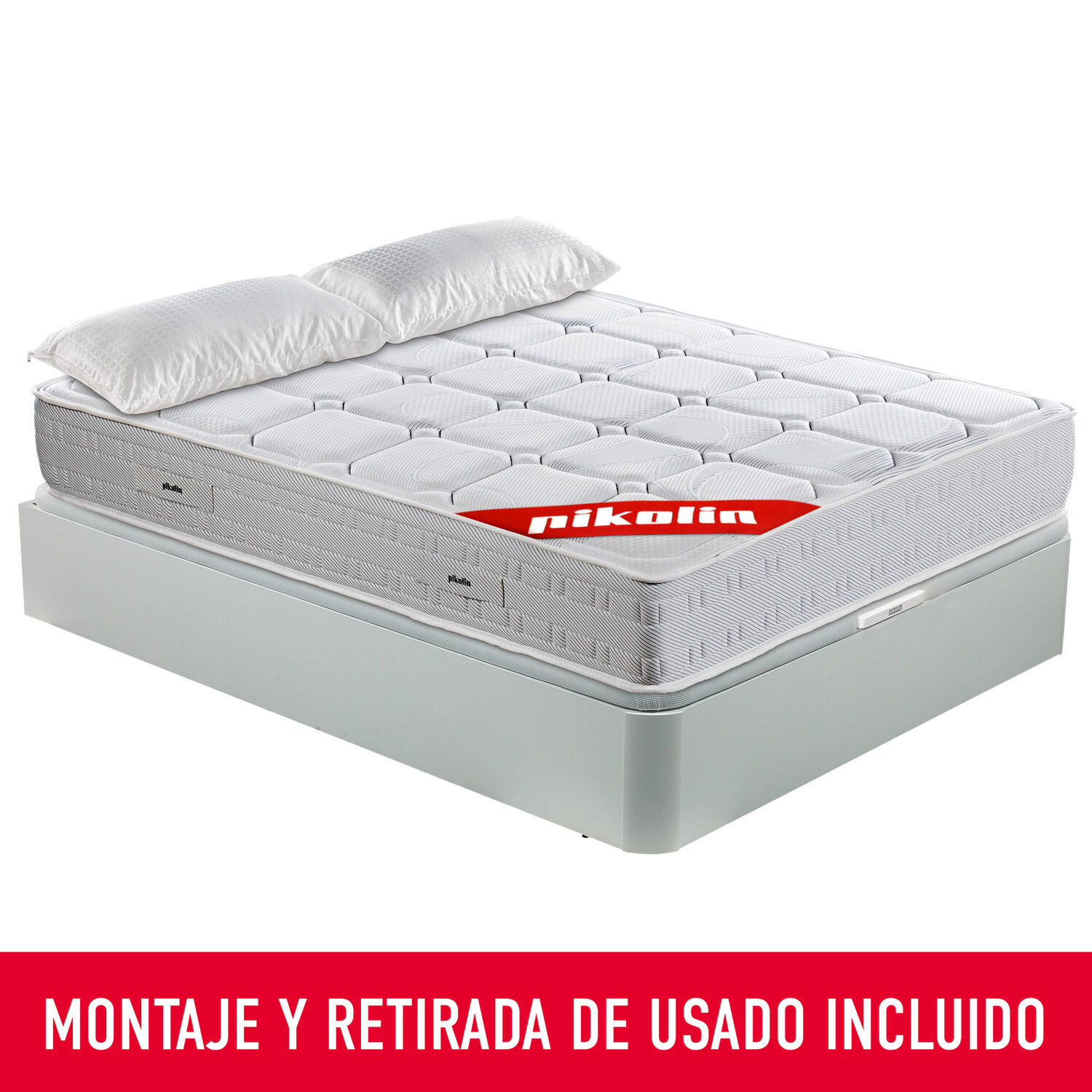 Colchón Muelles Ensacados + Canapé Abatible + Almohada Fibra | ENVIO, MONTAJE Y RETIRADA INCLUIDO | Wow