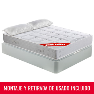 Colchón Muelles Ensacados + Canapé Abatible + Almohada Fibra | ENVIO, MONTAJE Y RETIRADA INCLUIDO | Wow