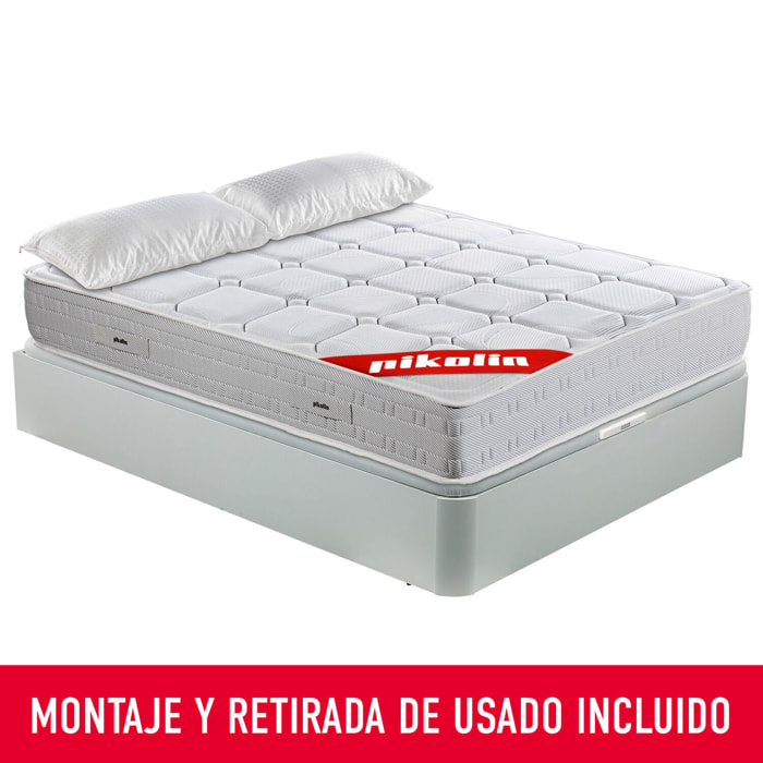Colchón Muelles Ensacados + Canapé Abatible + Almohada Fibra | ENVIO, MONTAJE Y RETIRADA INCLUIDO | Wow