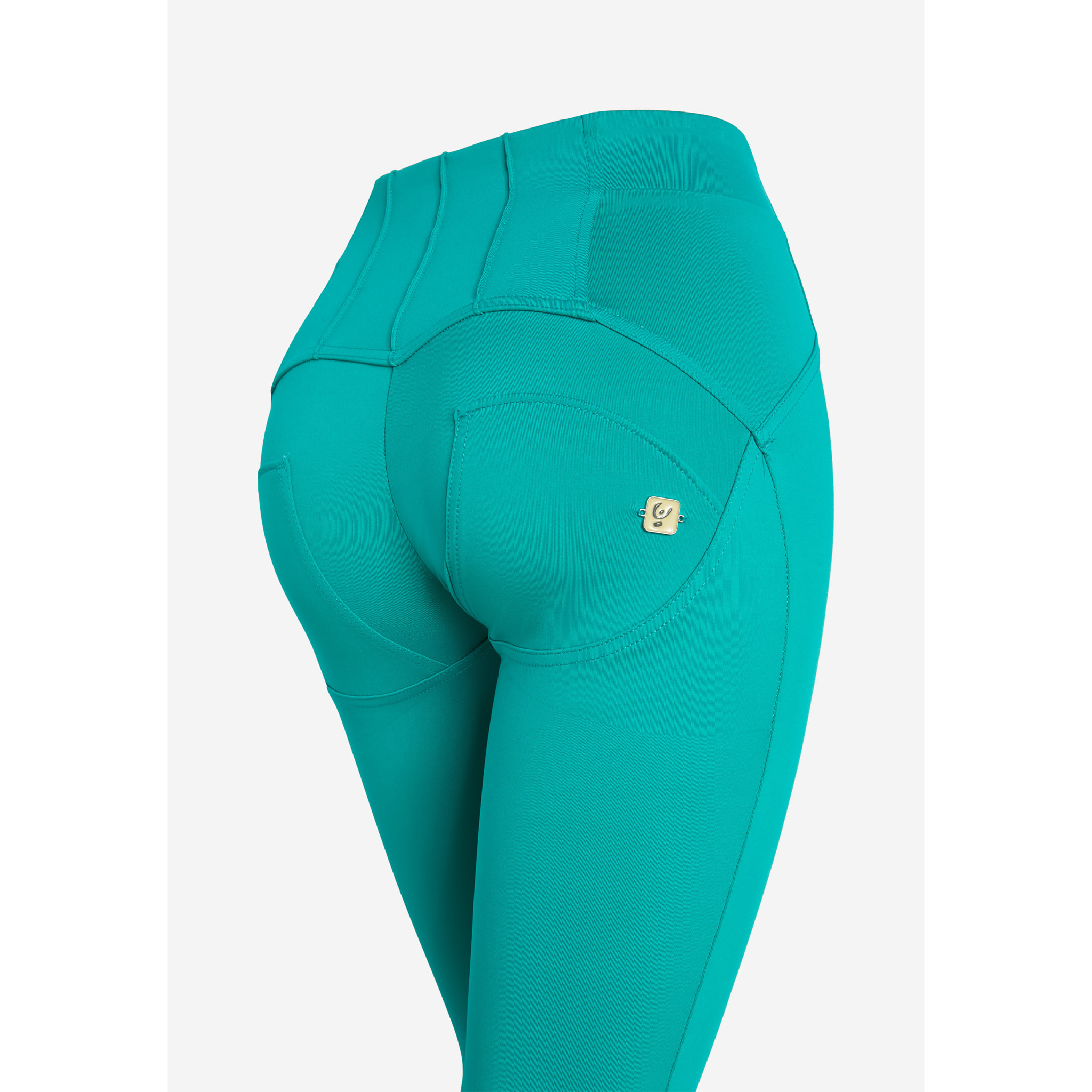 Pantaloni push up WR.UP® vita alta con bottoni e impunture