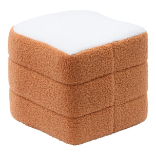 Pouf Tostie Enfant Marron et Blanc H 38 cm