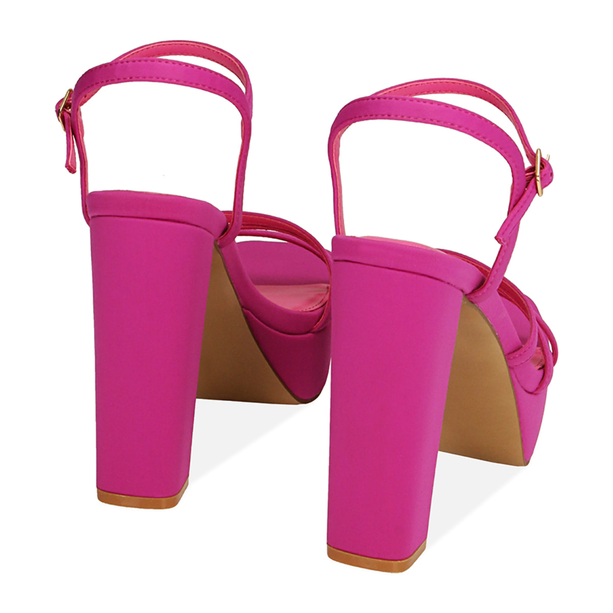 Sandalias fucsia de lycra, tacón 12 cm