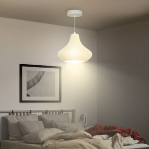 Lámpara Colgante Moderna Lámpara de Techo E27 con Pantalla de Impresión 3D Iluminación para Comedor Cocina Salón Bar Restaurante Blanco