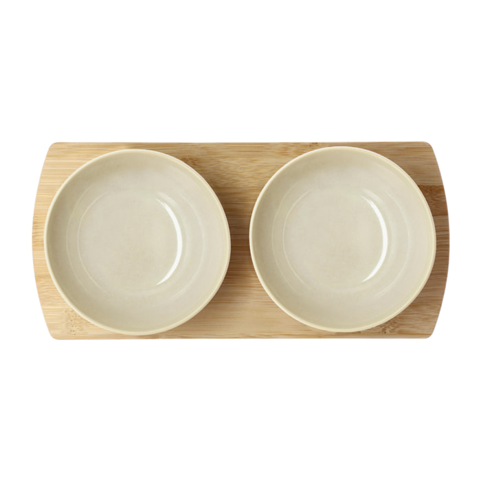 Plateau en bambou avec 2 bols Shoku