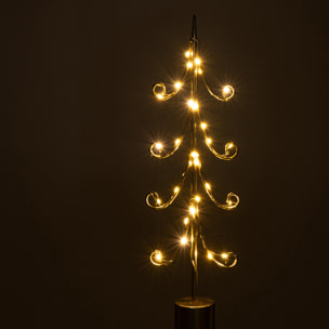 J-Line décoration Arbre - acier - or - medium - LED