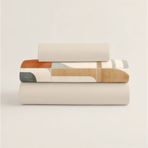 Juego de Sábanas Estampadas - 100% Algodón - Incluye 1 o 2 Fundas de Almohada + 1 Sábana Bajera - Puzzle