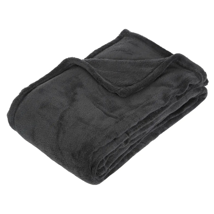 Plaid microfibre gris ardoise 125x150cm