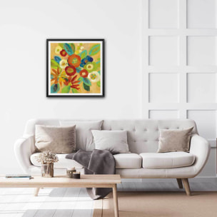 Poster flower market Affiche sous cadre noir
