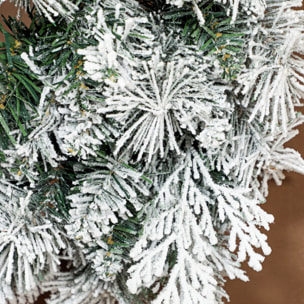 Couronne de Noël LED x 35 blanc chaud dia. 60 cm pommes de pin vert blanc