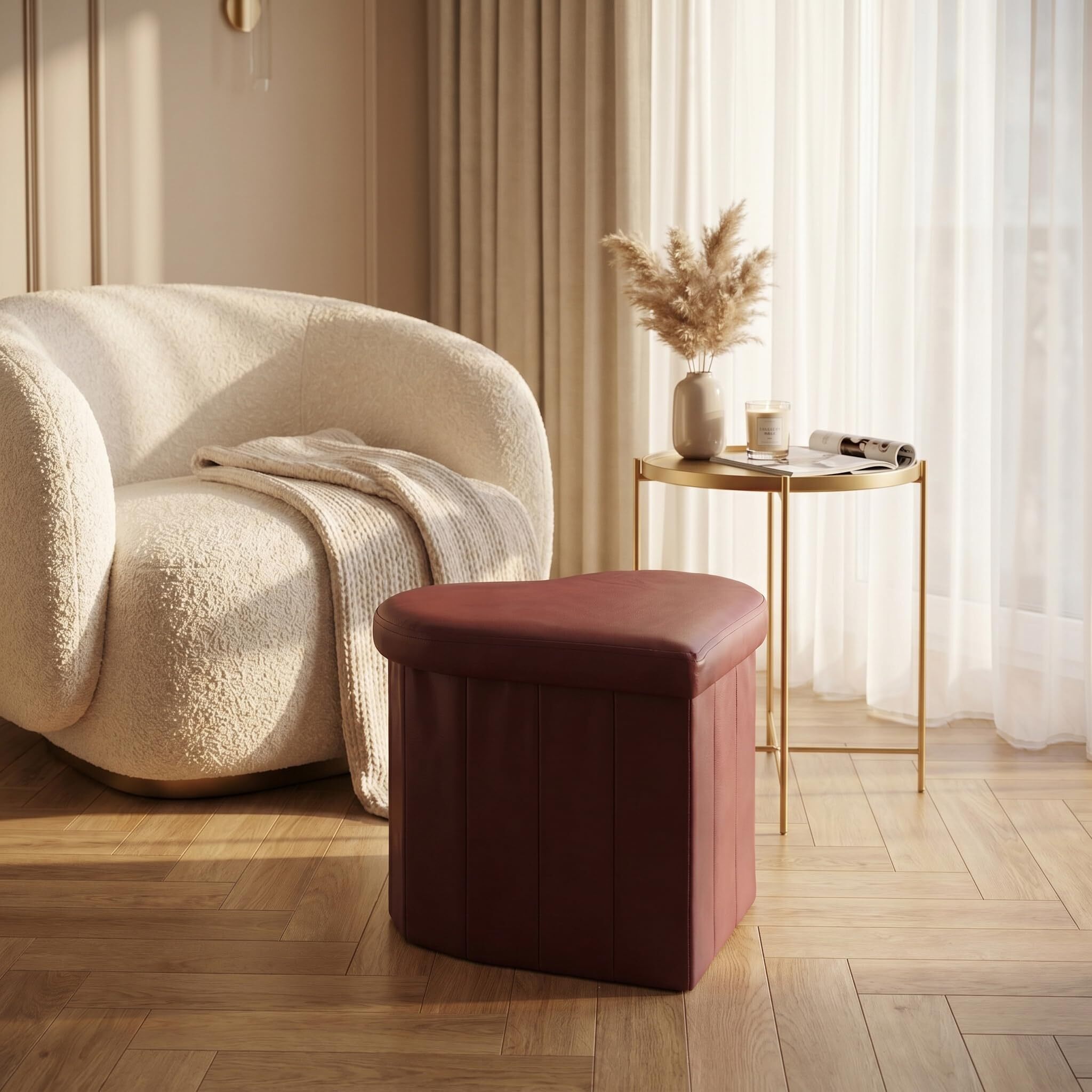 Pouf a forma di cuore in ecopelle
