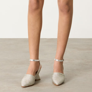 Alpargatas de cuña de mujer Julia trenzada y punta afilada