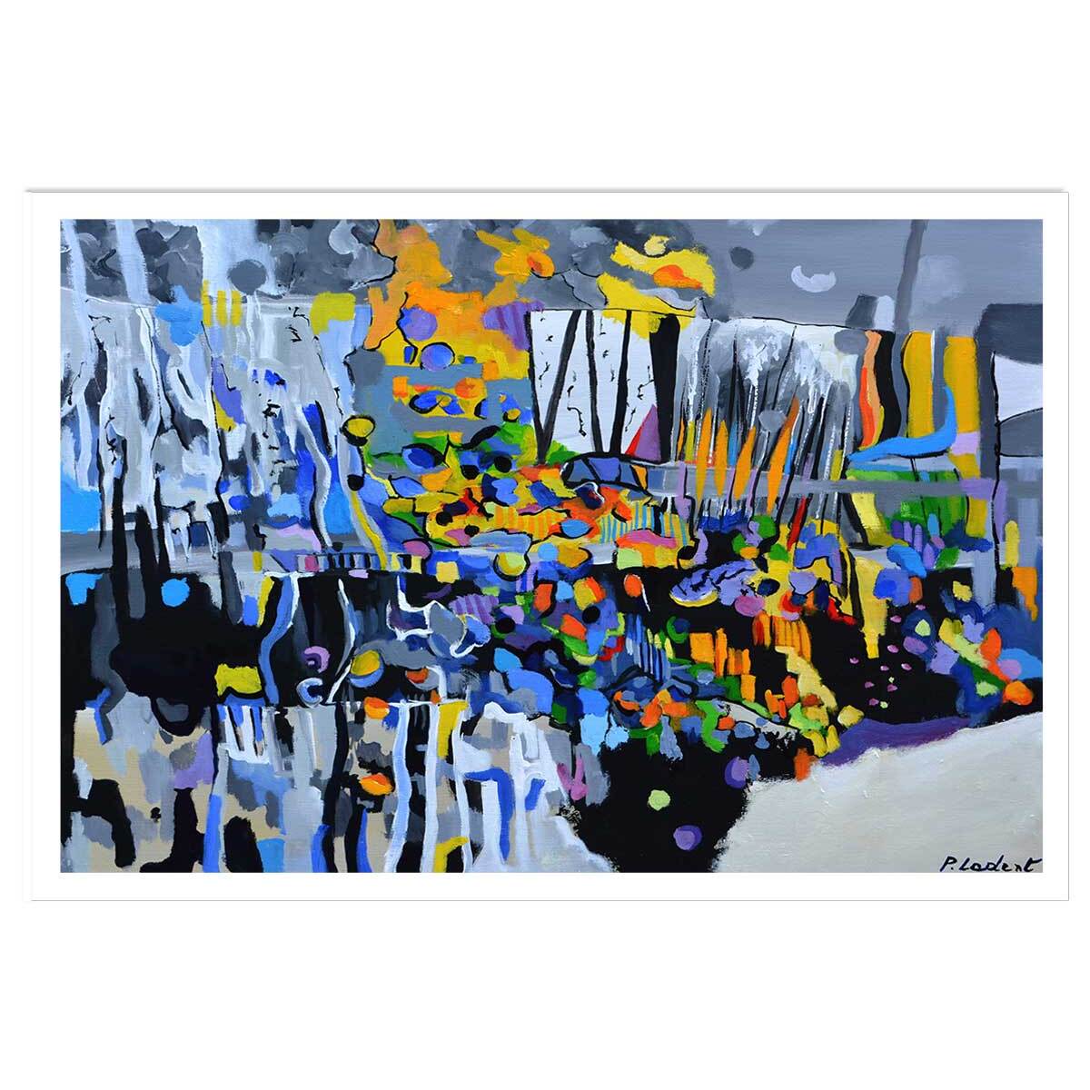 Affiche abstraite champs de bleuet Affiche seule