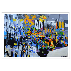 Affiche abstraite champs de bleuet Affiche seule