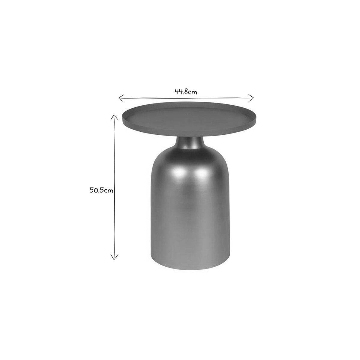 Table d'appoint design ronde en métal doré et plateau noir mat RAMSES