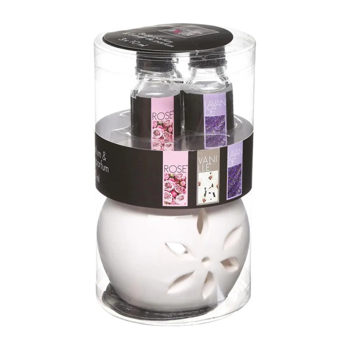 Brûle-parfum avec 3 huiles floral 10ml