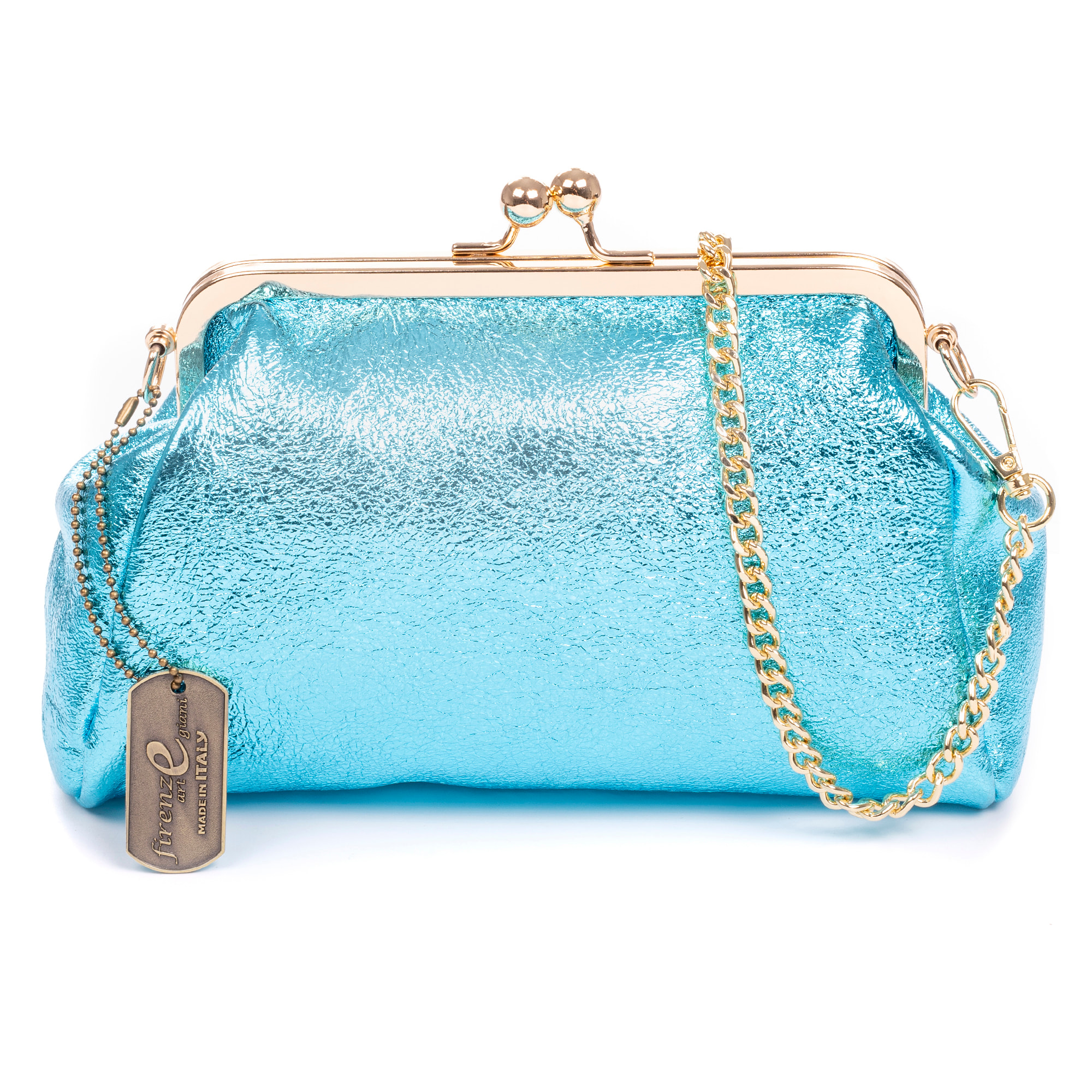 Ambivere bolso de mano Mujer. Piel auténtica Gamuza acabado lacado brillante.