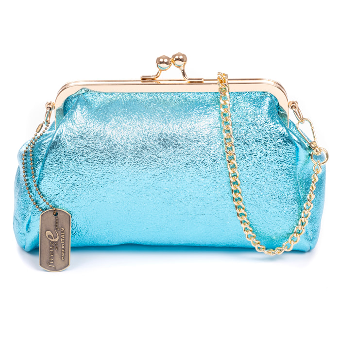 Ambivere bolso de mano Mujer. Piel auténtica Gamuza acabado lacado brillante.