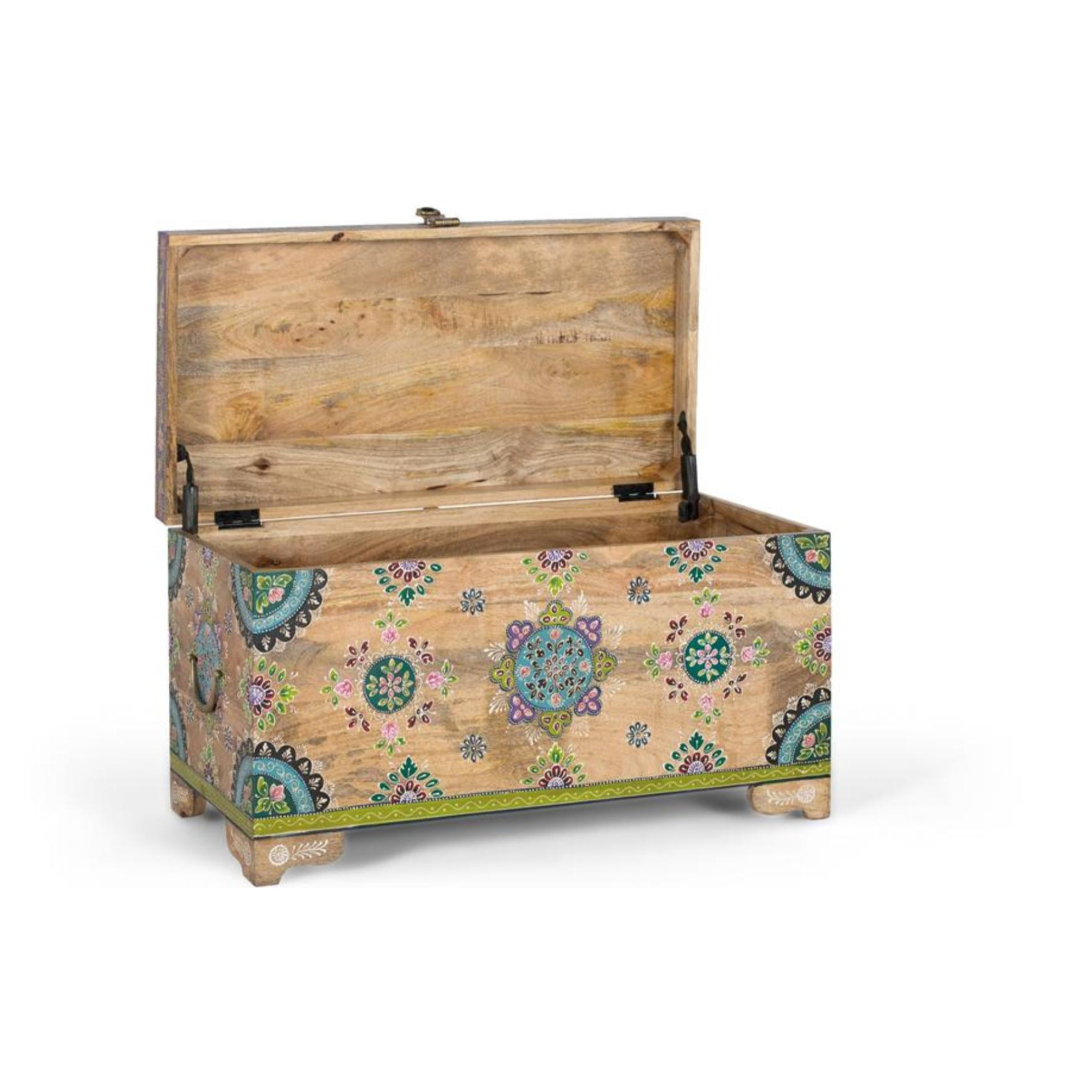 Baúle de Madera de Mango 81 Cm Estilo Artesanal Étnico