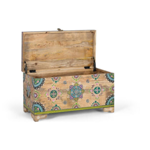 Baúle de Madera de Mango 81 Cm Estilo Artesanal Étnico
