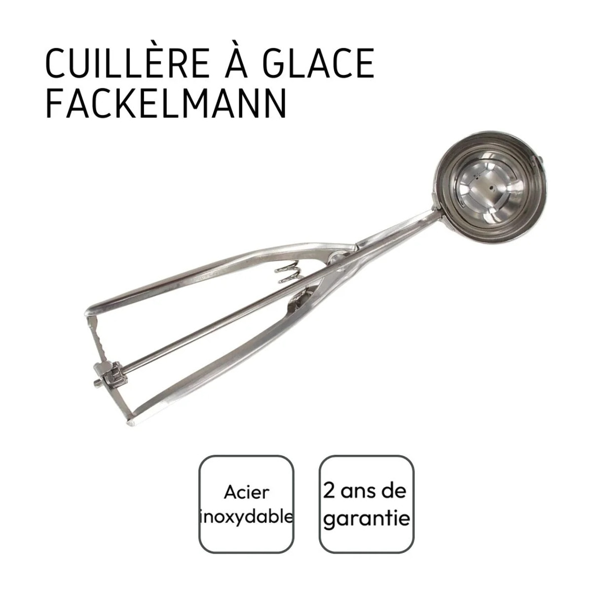 Set de 2 ustensiles de cuisine cuillère à glace inox Fackelmann Basic