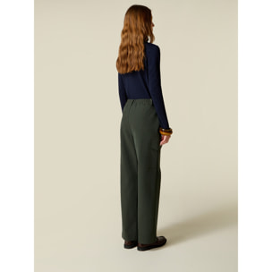 Oltre - Pantalones cargo de sarga - Verde militare