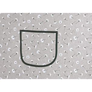 Set 2 Pezzi Grembiule Cucina Con Tasche 100% Cotone Disegno Margheritine