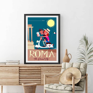 Affiche voyage en amoureux Affiche sous cadre noir