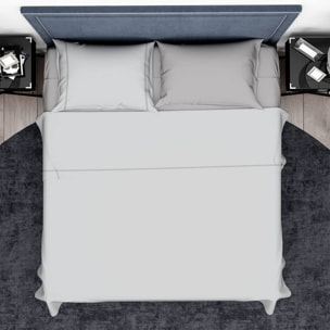 INTRECCI Completo Lenzuola Letto Singolo in Cotone Bicolore, Set Biancheria Letto 1 Piazza Lenzuolo con Angoli + Lenzuolo Sopra + 1 Federa Lunar Cenere