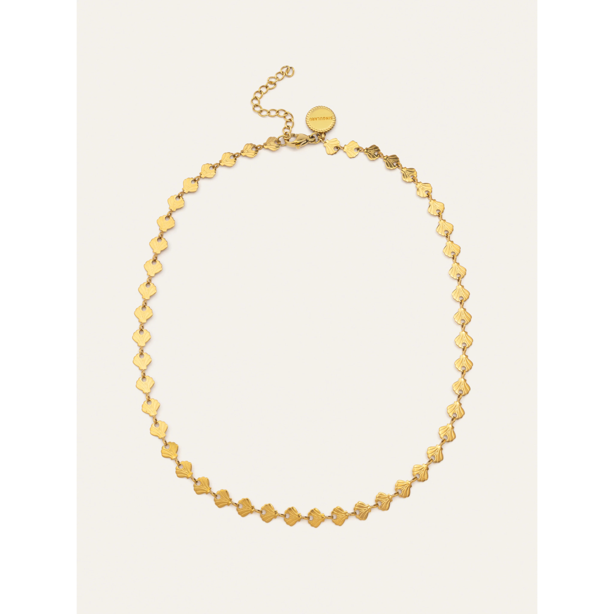Collar Shells Acero Baño Oro