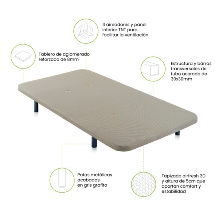 Base tapizada Air 3D - Con patas
