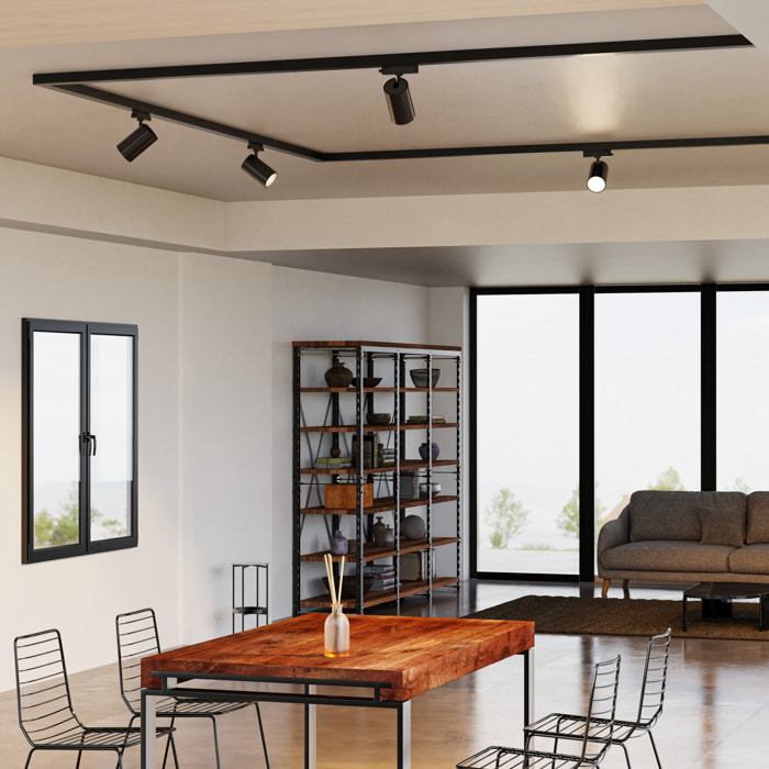 Forlight Tent - Proyector de Carril LED 24.6W Diámetro 9cm. Blanco Neutro 4000K y 2103lm. Sistema de Carril Compatible con Carr