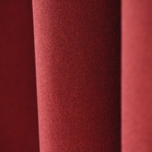 Rideau 100% occultant thermique phonique chiné - Rouge
