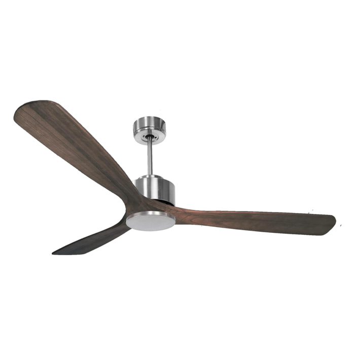 Ventilateur de plafond Réversible  Thermostat Wifi Moteur à courant continu Toits en pente Télécommande Hypersilence Mémoire Shopify Vendible (AUTOMATIQUE) 40   W argent