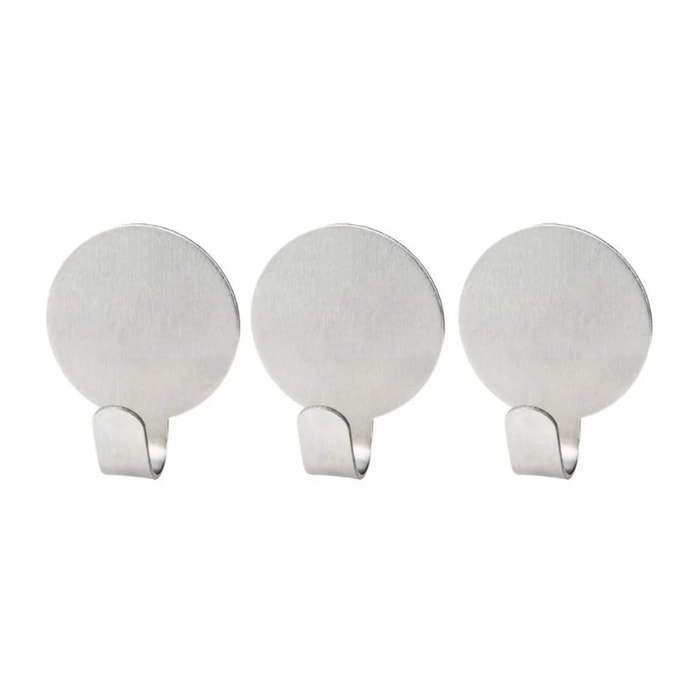Lot de 3 crochet adhésifs ronds Fackelmann Tecno