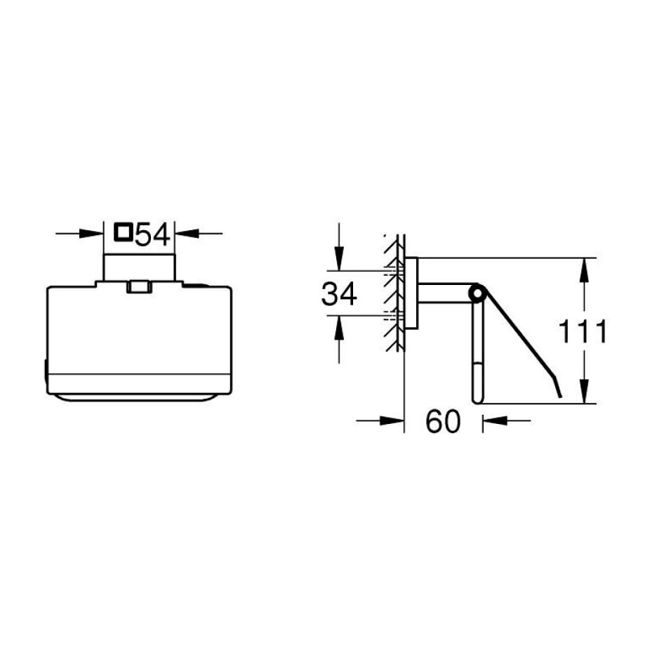 GROHE QuickFix - Start Cube - Dérouleur de papier mural - Finition Chromée 41102000 (à visser ou à coller)