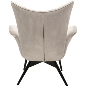 Fauteuil Tudor velours crème Kare Design