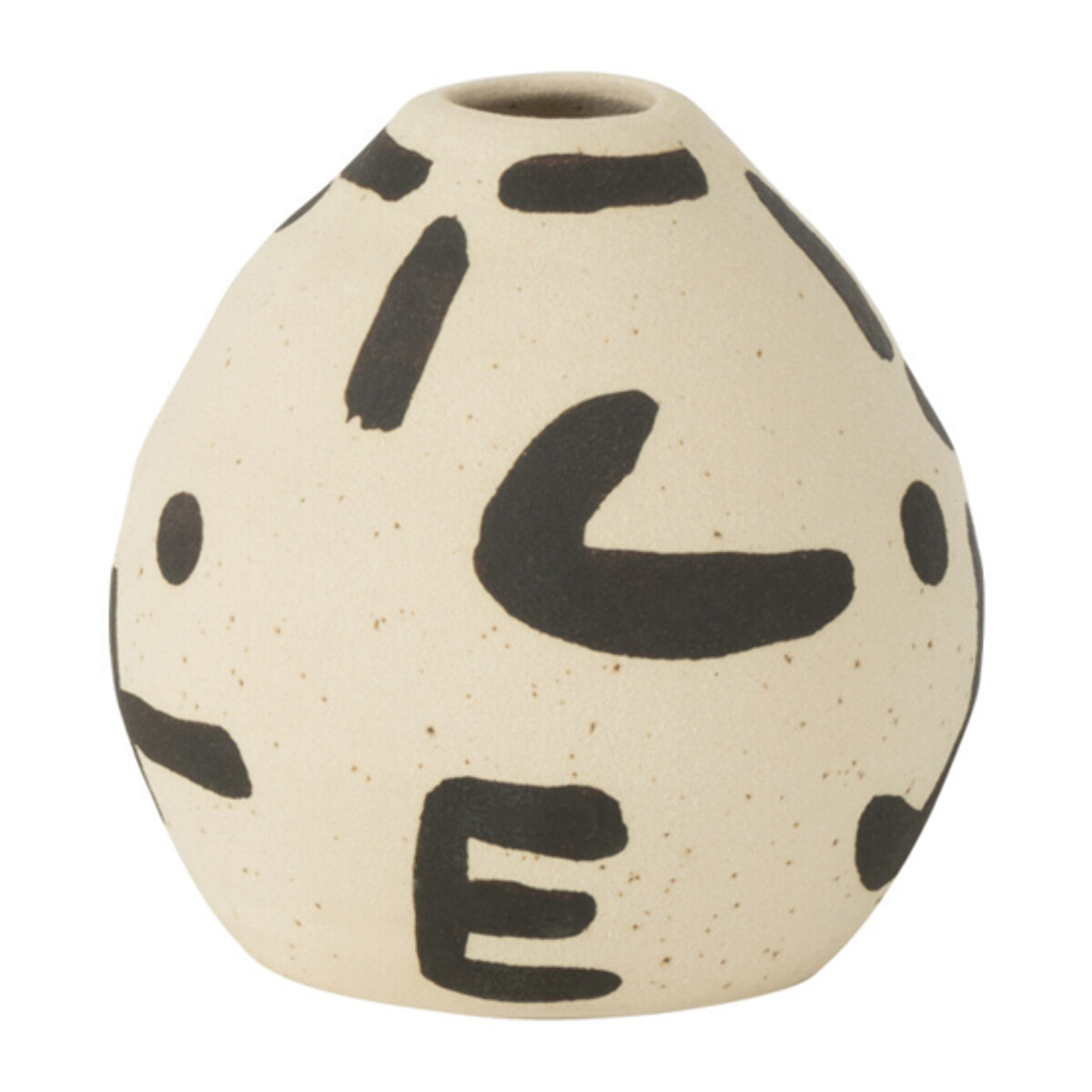 J-Line vase Kira Rond - céramique - blanc/noir - small - Ø 10 cm