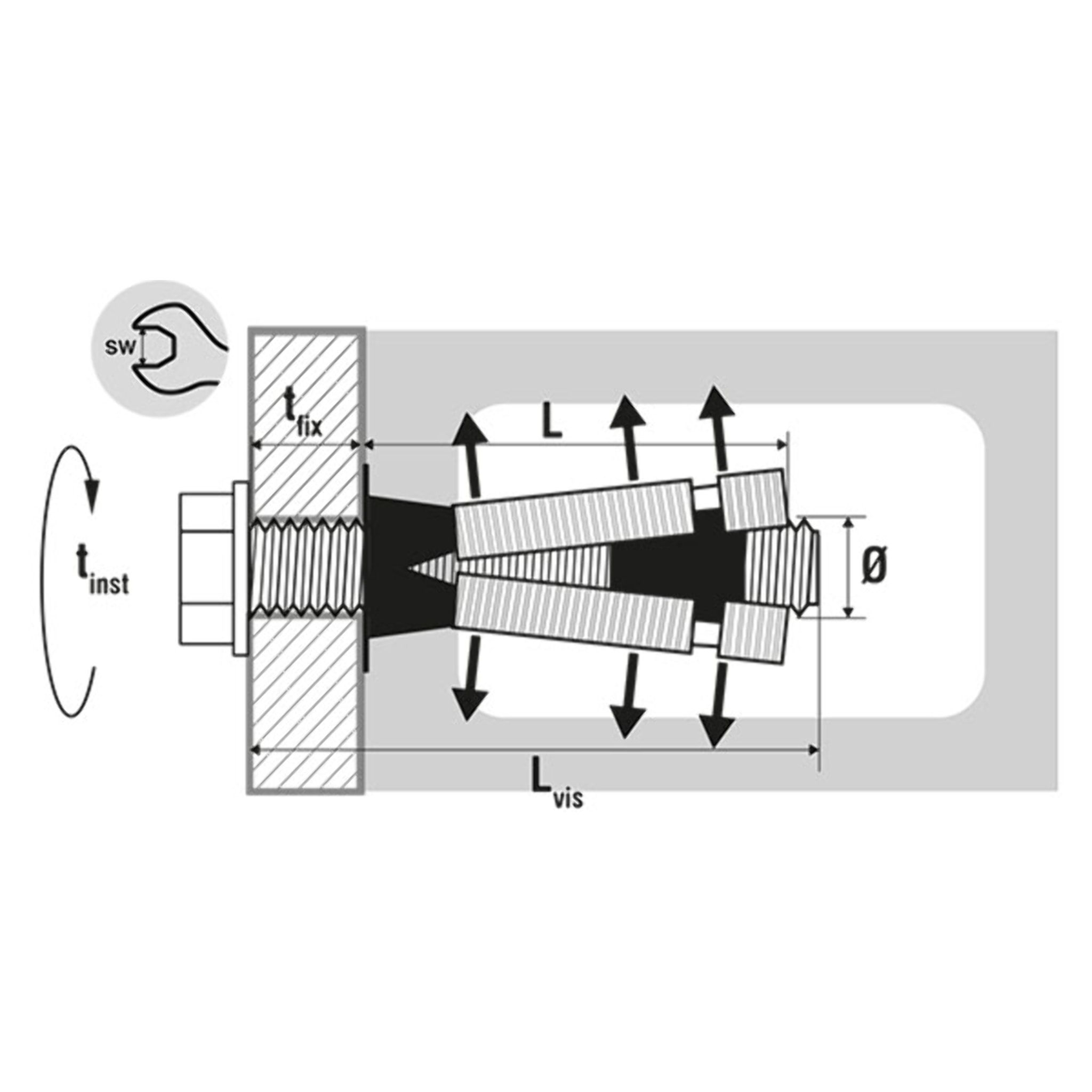 Cheville multi-matériaux SCELL-IT Charges lourdes - Acier zingué - Boite de 25 - XMAXBOLT-M10X90