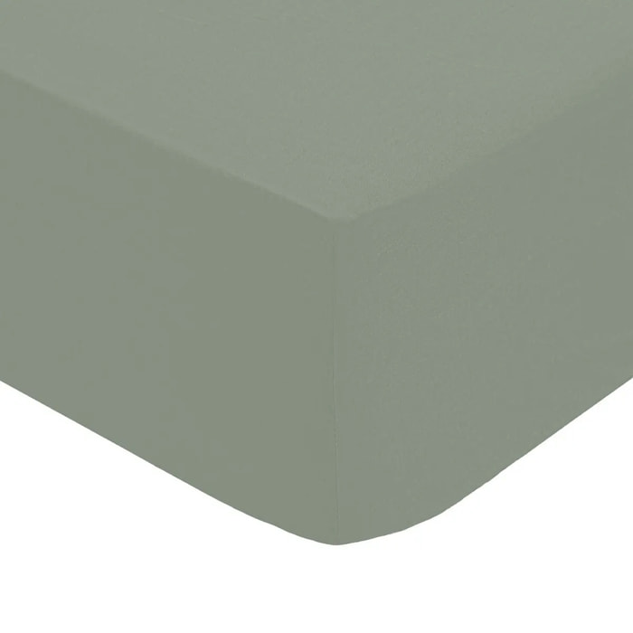 Drap-housse percale vert 160x200cm