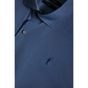 Camisa azul marino Oxford con contrastes y logo Rigby Go