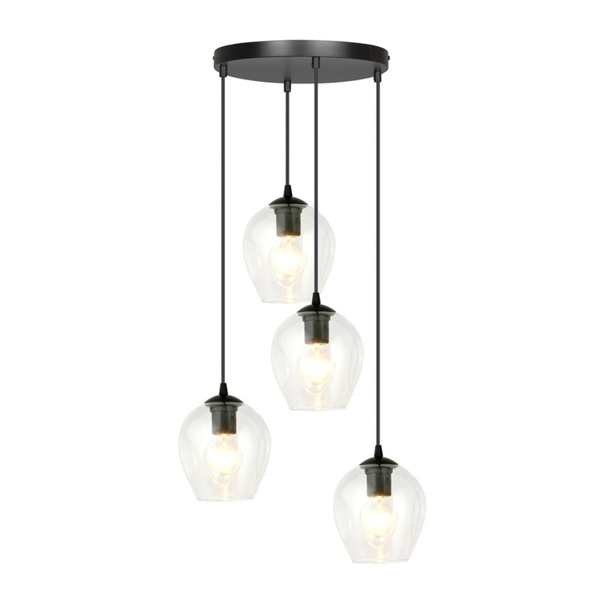 Lampada a sospensione ISTAR in metallo nero e vetro