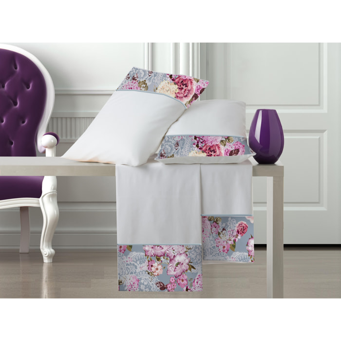 Completo letto Armonie IPERSAN Puro Cotone Ricamo Bianco