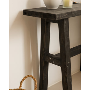 Console en bois massif en noir de 100x80cm Hauteur: 80 Longueur: 100 Largeur: 35