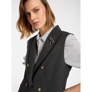 Elena Mirò - Blazer senza maniche - Grigio