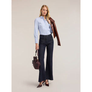Motivi - Camicia in popeline a righe - Azzurro