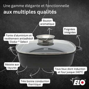 Cocotte 28 x 28 cm en fonte aluminium antiadhésive 3,6 L Elo Alucast