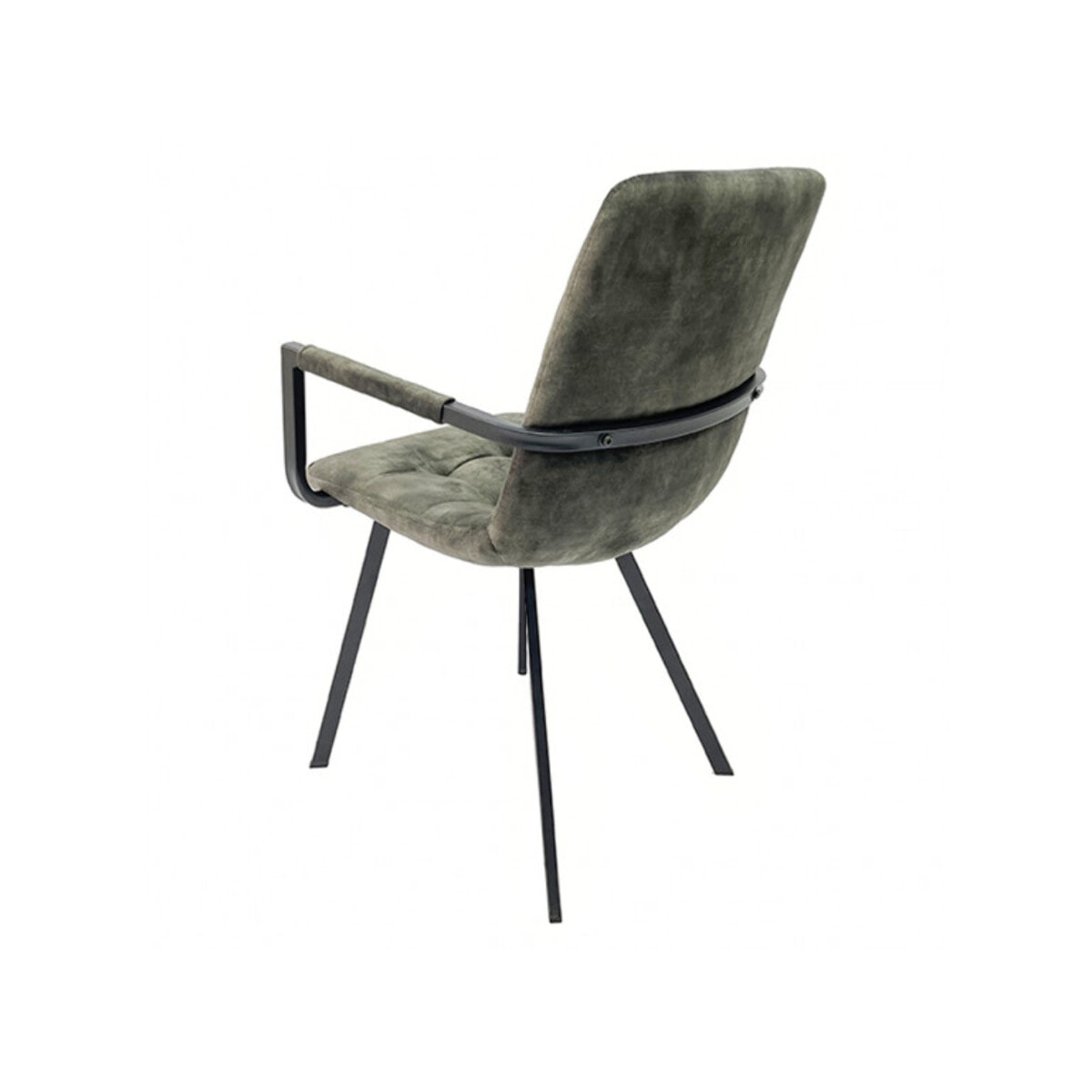 Fauteuil capitonné en velours avec accoudoirs - HERBY