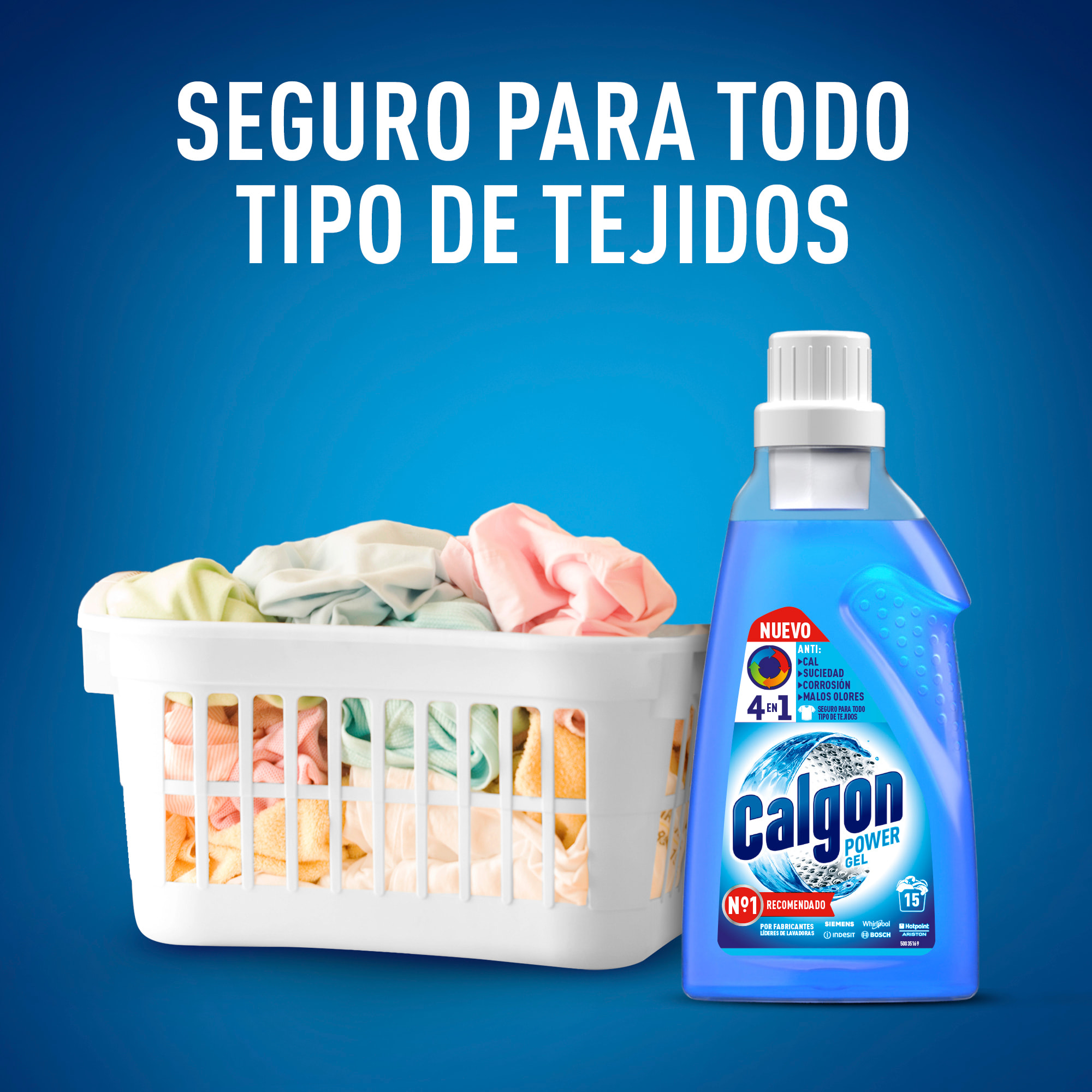 Calgon - Antical para la Lavadora, Elimina Olores y Suciedad, en Formato polvo,2x 500g