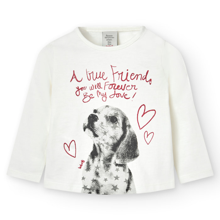 Camiseta punto "perrito" de bebé niña